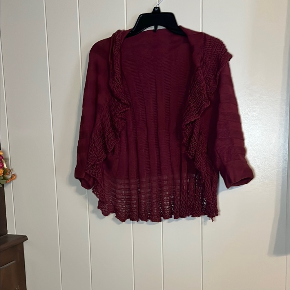 Elegant Burgundy Women's Cardigan